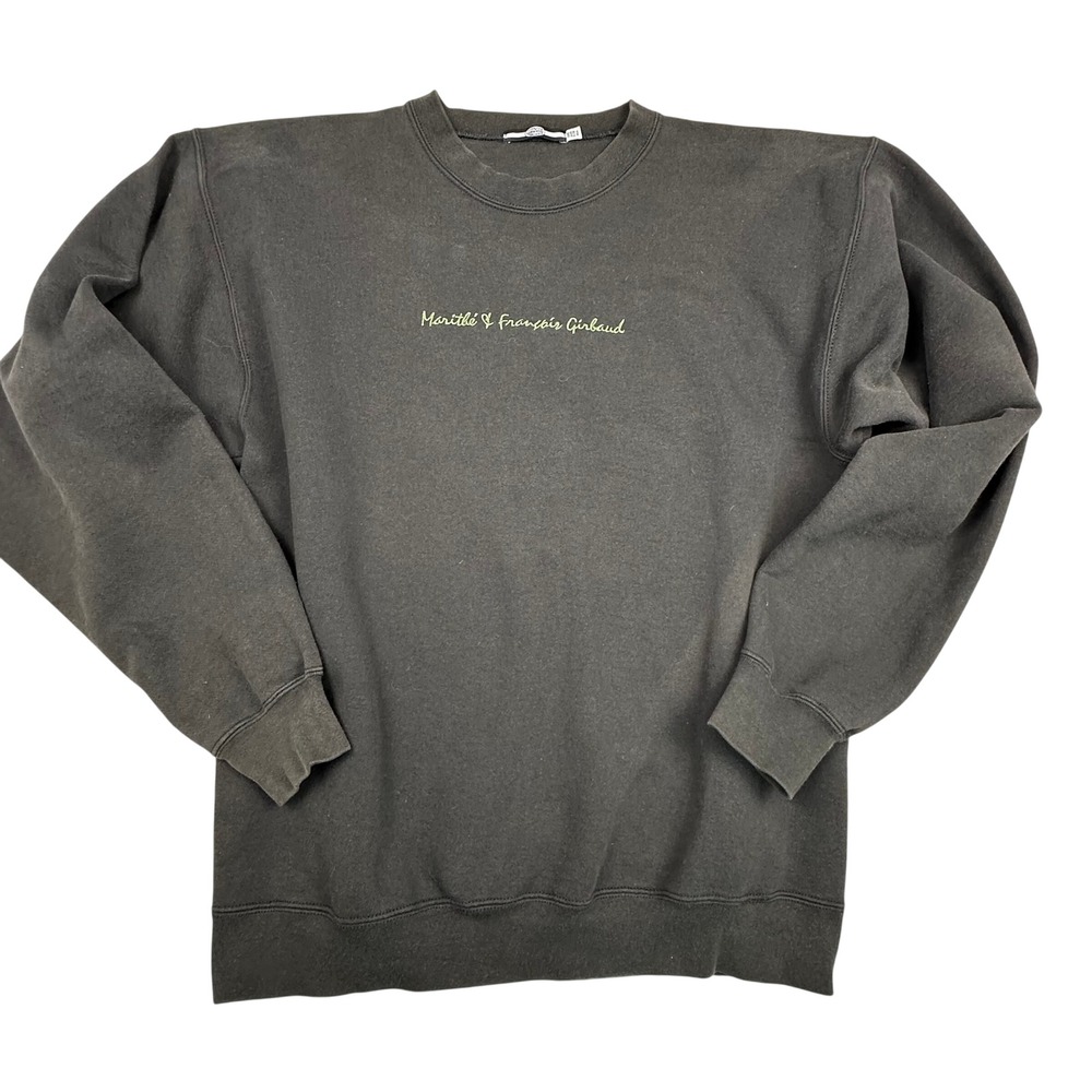 VTG Marithe Francois Girbaud Black Embroidered Crewneck Sweatshirt Made in USA